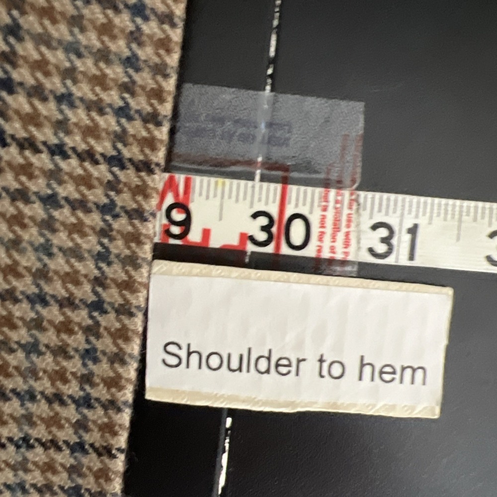 VTG Talbots Riding Blazer Wool Leather Equestrian Heritage Brown Plaid 14 USA - Picture 12 of 13